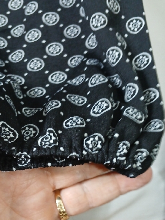 Cato Black Long Sleeve Shirt Dress with White Dot Medallion Print - Picture 5 of 9